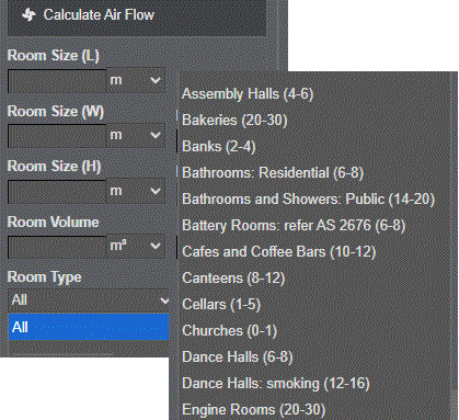 WebFAN now has a room air recycle rate calculator
